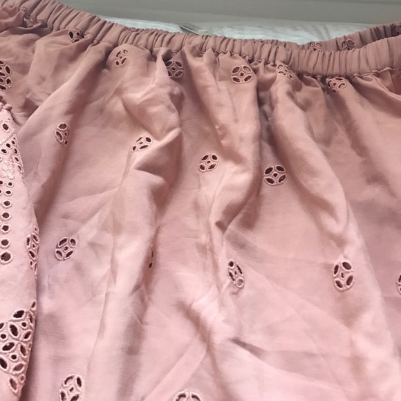 Madewell Pink Eyelet Off The Shoulder Dress Size 10 - Picture 8 of 8